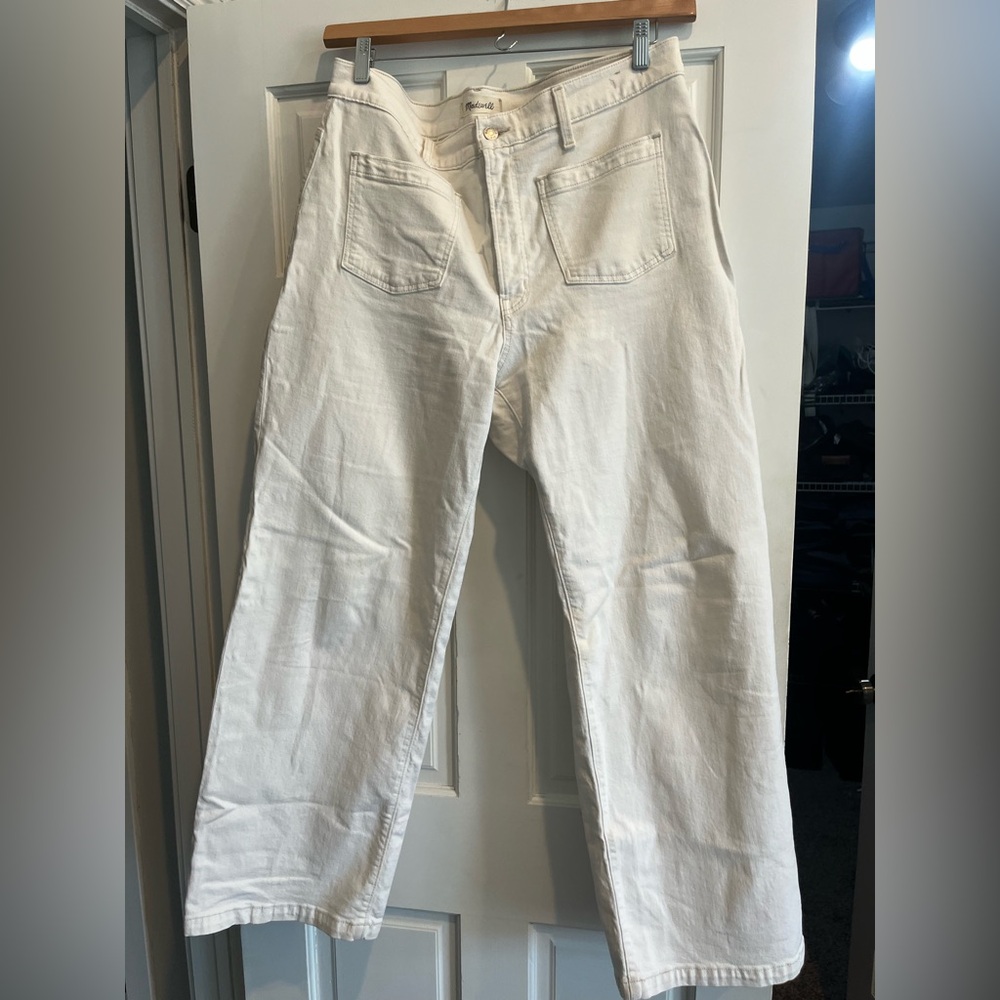 Madewell Perfect Vintage High-Rise Cream Straight-Leg Jeans